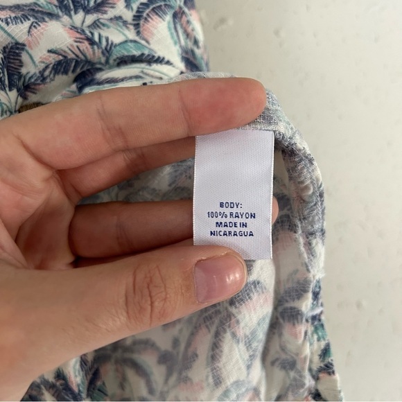 🦋 Caribbean Palm Tree Hawaiian Beach Button Down T-Shirt Large - Picture 4 of 6